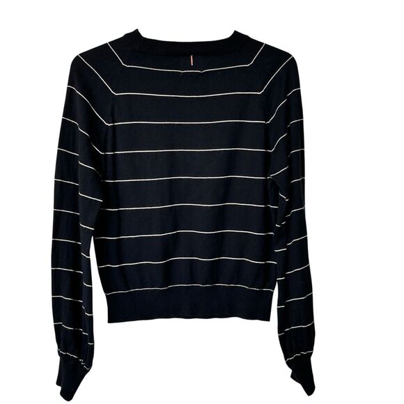 Misa Los Angeles XS striped cotton silk blend black sweater - Picture 2 of 8